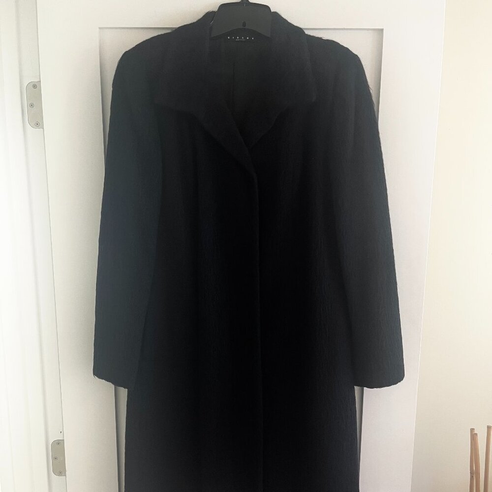 Sisley Long Black Mohair Coat